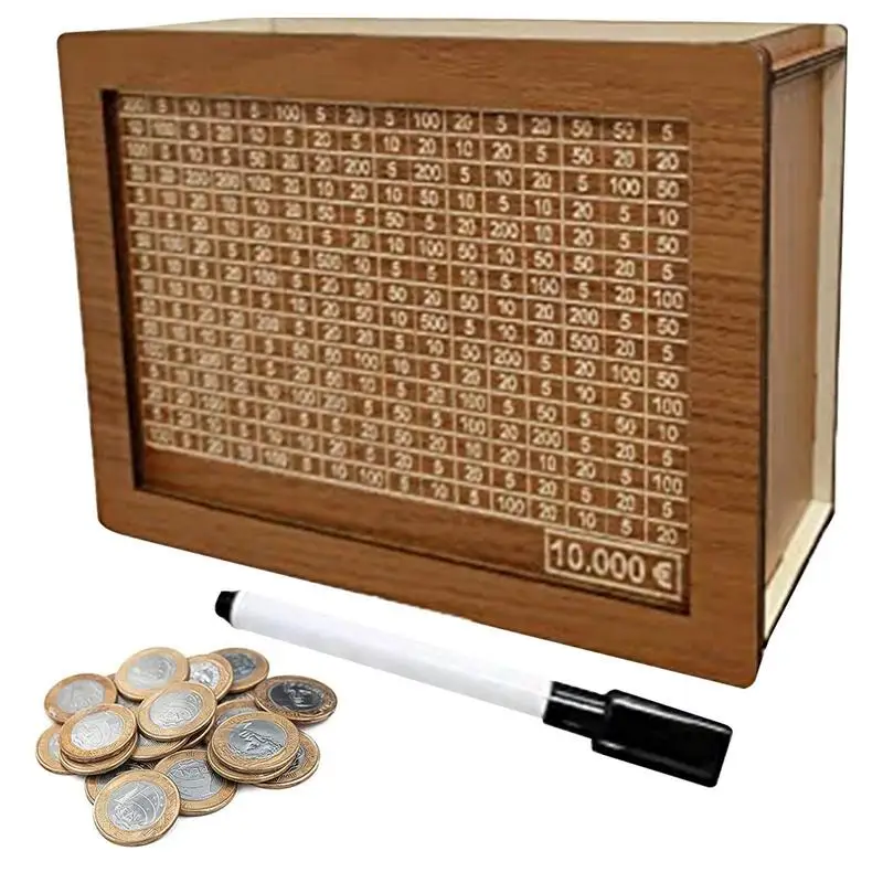 Wooden Money Box Decorative Natural Wooden Money Box With Saving Money Goals Lightweight Coin Tray Storage Case For Children's
Wooden Money Box Decorative Natural Wooden Money Box With Saving Money Goals Lightweight Coin Tray Storage Case For Children's
