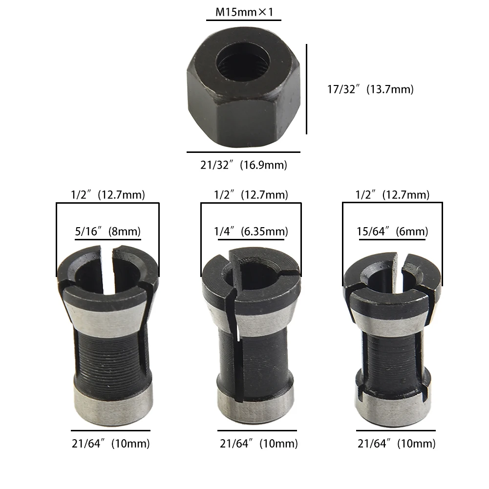 Electric Router Woodworking Cutter 4pcs Carbon Steel Chuck Accessories M15 Screw Nut Milling Cutter Power Tool
Electric Router Woodworking Cutter 4pcs Carbon Steel Chuck Accessories M15 Screw Nut Milling Cutter Power Tool