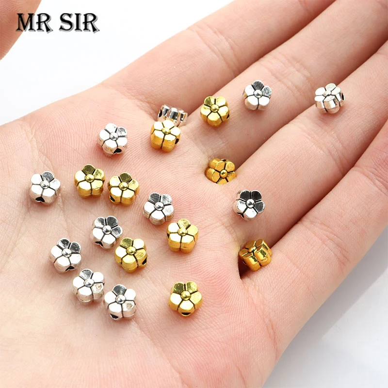 50pcs Flower Small Hole Spacer Beads Charm Antique Gold/Silver Color Alloy Loose Bead Jewelry Making DIY Bracelet Craft Findings
50pcs Flower Small Hole Spacer Beads Charm Antique Gold/Silver Color Alloy Loose Bead Jewelry Making DIY Bracelet Craft Findings