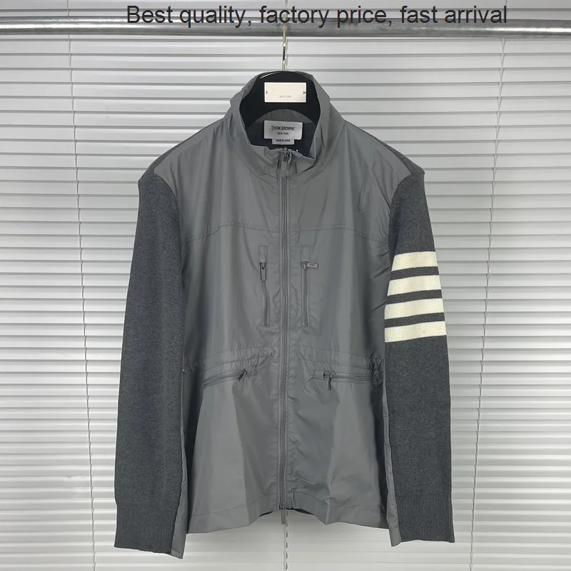 High quality luxury brand 2023 Fashion Brand TB THOM Men Slim Cardigans Clothing Sweater Patchwork Jacket Stand Striped Autumn W
High quality luxury brand 2023 Fashion Brand TB THOM Men Slim Cardigans Clothing Sweater Patchwork Jacket Stand Striped Autumn W