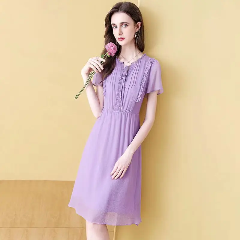 COIGARSAM Long Dress Women Summer 2022 New French Style Fashion Silk Purple Dresses Dropshipping
COIGARSAM Long Dress Women Summer 2022 New French Style Fashion Silk Purple Dresses Dropshipping