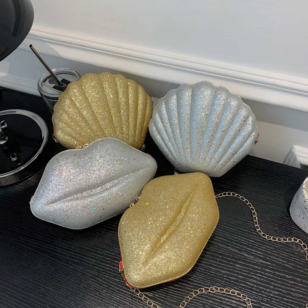 Fashion Shell Lip Shaped Crossbody Bag Sequins PU Leather Design Simple Chain Shoulder Clutch Bag Women Girls Messenger Handbags
Fashion Shell Lip Shaped Crossbody Bag Sequins PU Leather Design Simple Chain Shoulder Clutch Bag Women Girls Messenger Handbags
