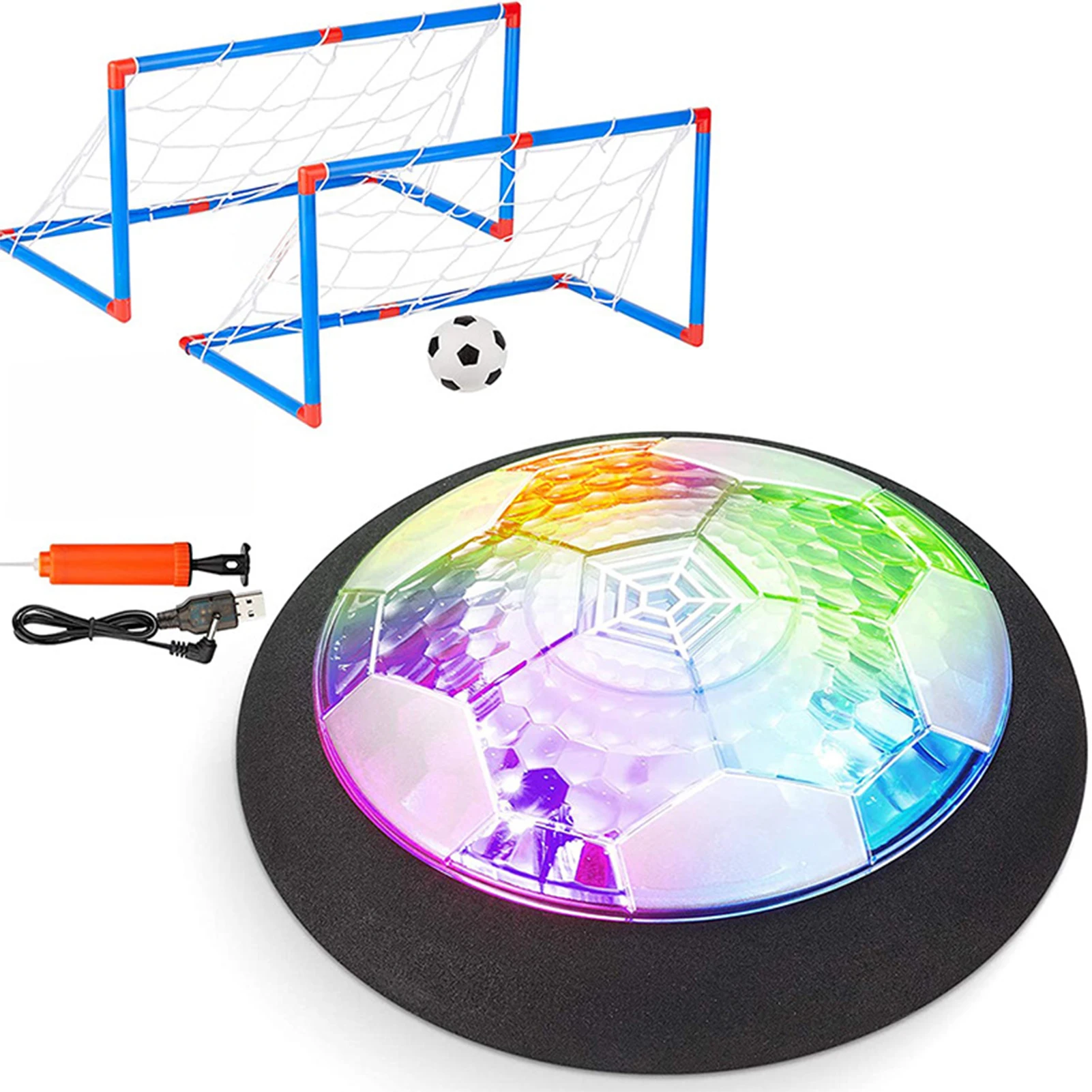 5pcs Boy With Goal Gift Kids Toy Game Floating Indoor Outdoor Air Power Rechargeable Hover Football Set Soccer Ball LED Light
5pcs Boy With Goal Gift Kids Toy Game Floating Indoor Outdoor Air Power Rechargeable Hover Football Set Soccer Ball LED Light
