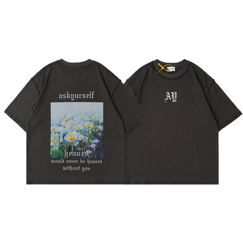 2021SS Top Quality ASKYURSELF Heaven Daisy Print Tee Men Women Cotton T-Shirt Hip Hop High Street Oversize Casual T Shirt
2021SS Top Quality ASKYURSELF Heaven Daisy Print Tee Men Women Cotton T-Shirt Hip Hop High Street Oversize Casual T Shirt