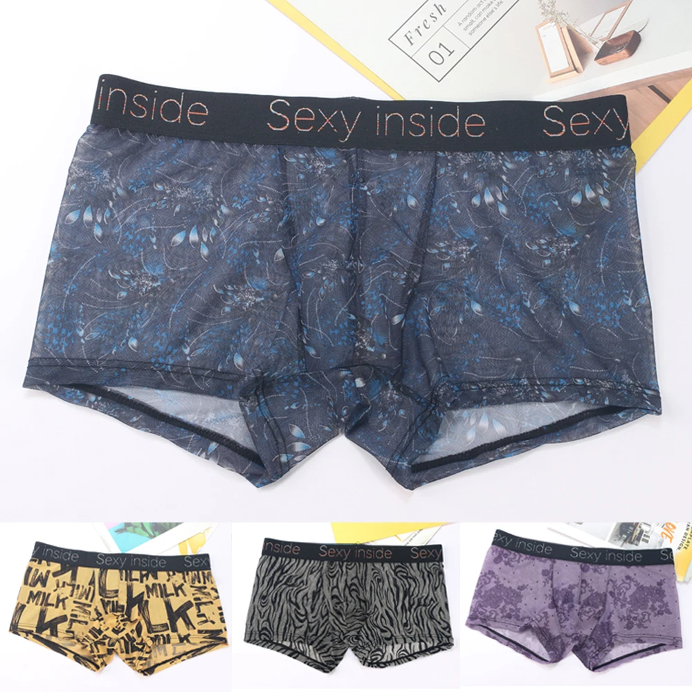 Underwear Men Sexy Pouch Bulge Underpants Male Solid Trunks Mens Ice Silk Boxer Soft Underpants Breathable Print Panties new
Underwear Men Sexy Pouch Bulge Underpants Male Solid Trunks Mens Ice Silk Boxer Soft Underpants Breathable Print Panties new