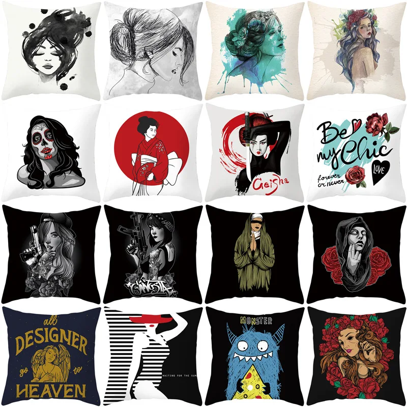 2022 Nordic Dazzling Girls Black Pillowcase Japan Sketch Black and White Pillow Case Sofa Office Bedroom Soft Decoration Luxury
2022 Nordic Dazzling Girls Black Pillowcase Japan Sketch Black and White Pillow Case Sofa Office Bedroom Soft Decoration Luxury