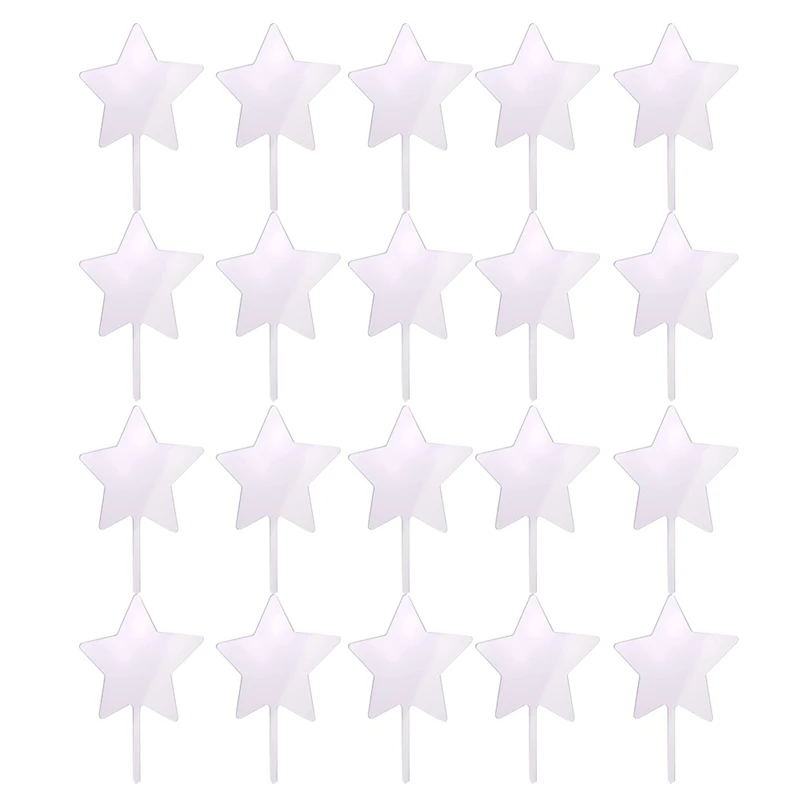 20Pcs Blank Wordless Five-Pointed Star Acrylic Cake Plug-In Transparent Acrylic Birthday Cake Insert Card Cake Decor
20Pcs Blank Wordless Five-Pointed Star Acrylic Cake Plug-In Transparent Acrylic Birthday Cake Insert Card Cake Decor