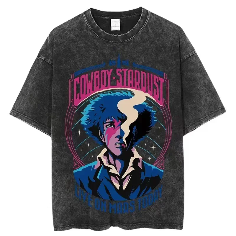 Vintage Washed Tshirts Cowboy Bebop Anime T Shirt Harajuku Oversize Tee Cotton fashion Streetwear unisex top
Vintage Washed Tshirts Cowboy Bebop Anime T Shirt Harajuku Oversize Tee Cotton fashion Streetwear unisex top