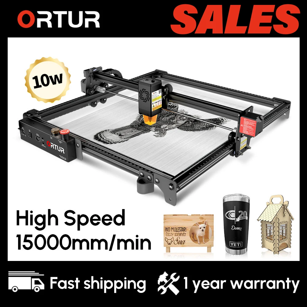 

ORTUR Laser Master 2 Pro-S2-LU2-10A Lazer Engraver 10W Output Power Laser Cutter and Engraver Machine for Wood and Metal 40X40CM