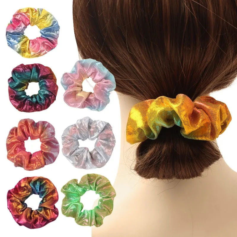 

8Pcs Women Fashion Set Glitter Scrunchies Colorful Elastic Hair Tie Hair Band Girls Ponytail Holder Pack Hair Accessories