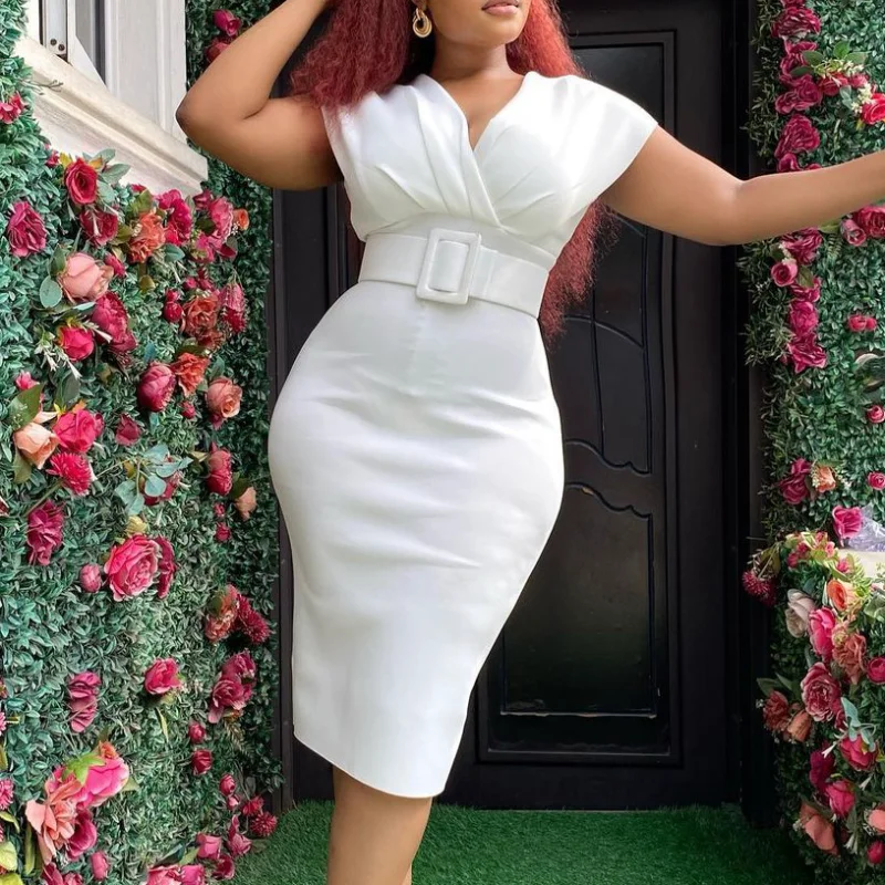 Summer Sexy Elegant Slim Sleeveless Dress Women Fashion Solid V-Neck Sleeveless Belt Party Dress Women
Summer Sexy Elegant Slim Sleeveless Dress Women Fashion Solid V-Neck Sleeveless Belt Party Dress Women