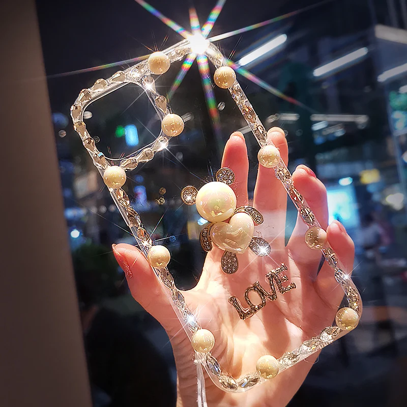 For IPhone 11 12 13 Transparent Rhinestone Mobile Phone Case Protective Case with Crystal Bracelet for IPhone 13 12 11 Pro Max
For IPhone 11 12 13 Transparent Rhinestone Mobile Phone Case Protective Case with Crystal Bracelet for IPhone 13 12 11 Pro Max