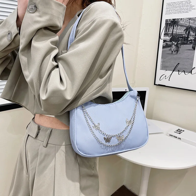 Fashion Women Butterfly Chain Shoulder Bags Pure Color Casual All-match Underarm Bags Elegant Ladies Small Hobos Handbags Purses
Fashion Women Butterfly Chain Shoulder Bags Pure Color Casual All-match Underarm Bags Elegant Ladies Small Hobos Handbags Purses