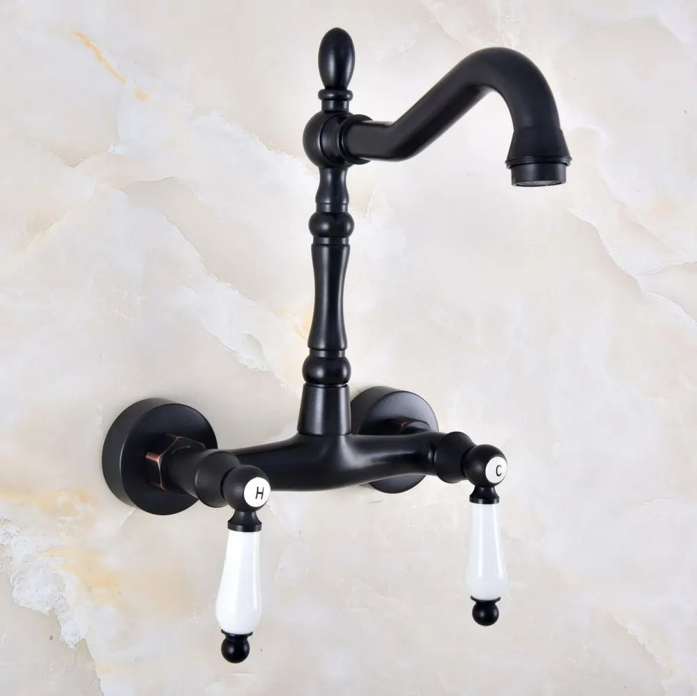 Dual Handle Double Hole Wall Mounted Basin Faucet Oil Rubbed Brass 360 Swivel Spout Kitchen Bathroom Sink Mixer Tap Dnf825
Dual Handle Double Hole Wall Mounted Basin Faucet Oil Rubbed Brass 360 Swivel Spout Kitchen Bathroom Sink Mixer Tap Dnf825