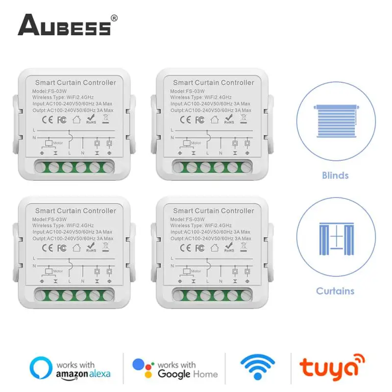 Tuya WiFi Smart Life Smart Curtain Switch For Roller Shutter Blind Motor Rolling Shutter Doors Work Automation Modules
Tuya WiFi Smart Life Smart Curtain Switch For Roller Shutter Blind Motor Rolling Shutter Doors Work Automation Modules