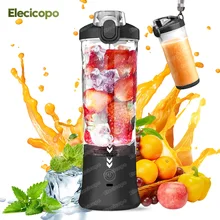 휴대용 전기 쥬서 과일 믹서, 600ML 블렌더, 4000mAh USB 충전식 스무디 미니 블렌더, 다기능 기계