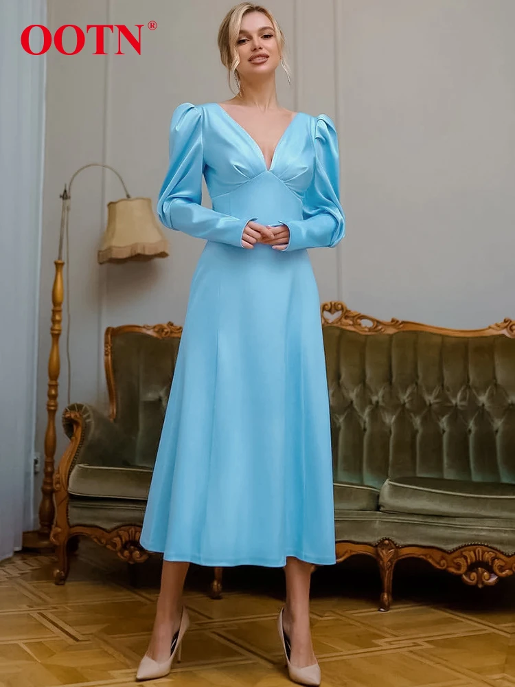Женское атласное платье с v-образным вырезом OOTN, голубое платье трапециевидной формы, элегантное облегающее платье с высокой талией 2022, Осен...
Женское атласное платье с v-образным вырезом OOTN, голубое платье трапециевидной формы, элегантное облегающее платье с высокой талией 2022, Осен...