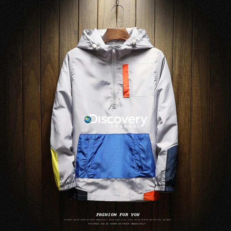 2022 New Men's Spring Discovery Channel Jacket Zip Casual Hooded Bomber Jacket Fashion Patchwork Trench Jacket Men's Outerwear
2022 New Men's Spring Discovery Channel Jacket Zip Casual Hooded Bomber Jacket Fashion Patchwork Trench Jacket Men's Outerwear