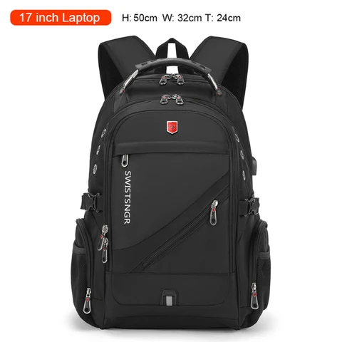 Водонепроницаемый рюкзак для 17-дюймового ноутбука 2024, Мужской Дорожный рюкзак с USB-зарядкой, женский рюкзак из ткани Оксфорд, Мужская винтажная школьная сумка, рюкзак