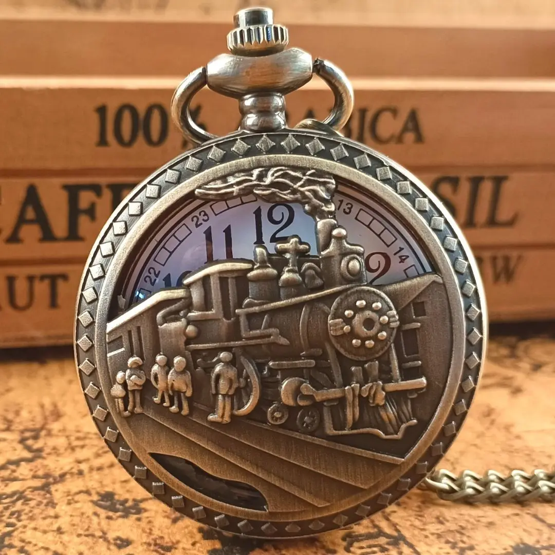 Steampunk Vintage Train Hollow Quartz Pocket Watch With Necklace Chain Clock Mens Women Vintage Charm Pocket Fob Watches reloj
Steampunk Vintage Train Hollow Quartz Pocket Watch With Necklace Chain Clock Mens Women Vintage Charm Pocket Fob Watches reloj