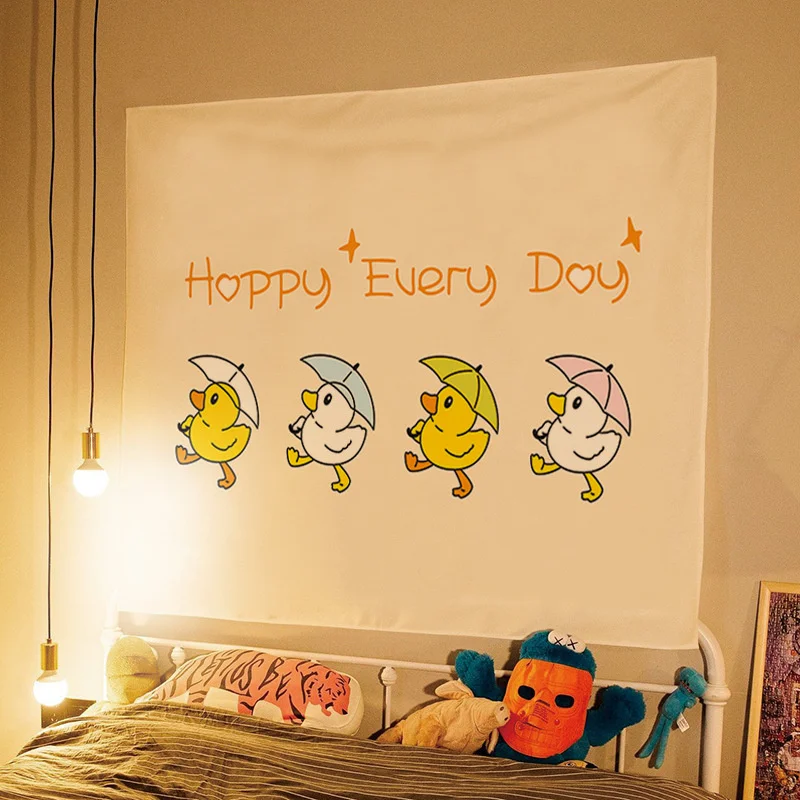 Japanese and Korean Home Decoration Hanging Cloth Cute Duck Tapestry Cartoon Bedroom Decoration Dormitory Bedside Wall Cloth
Japanese and Korean Home Decoration Hanging Cloth Cute Duck Tapestry Cartoon Bedroom Decoration Dormitory Bedside Wall Cloth