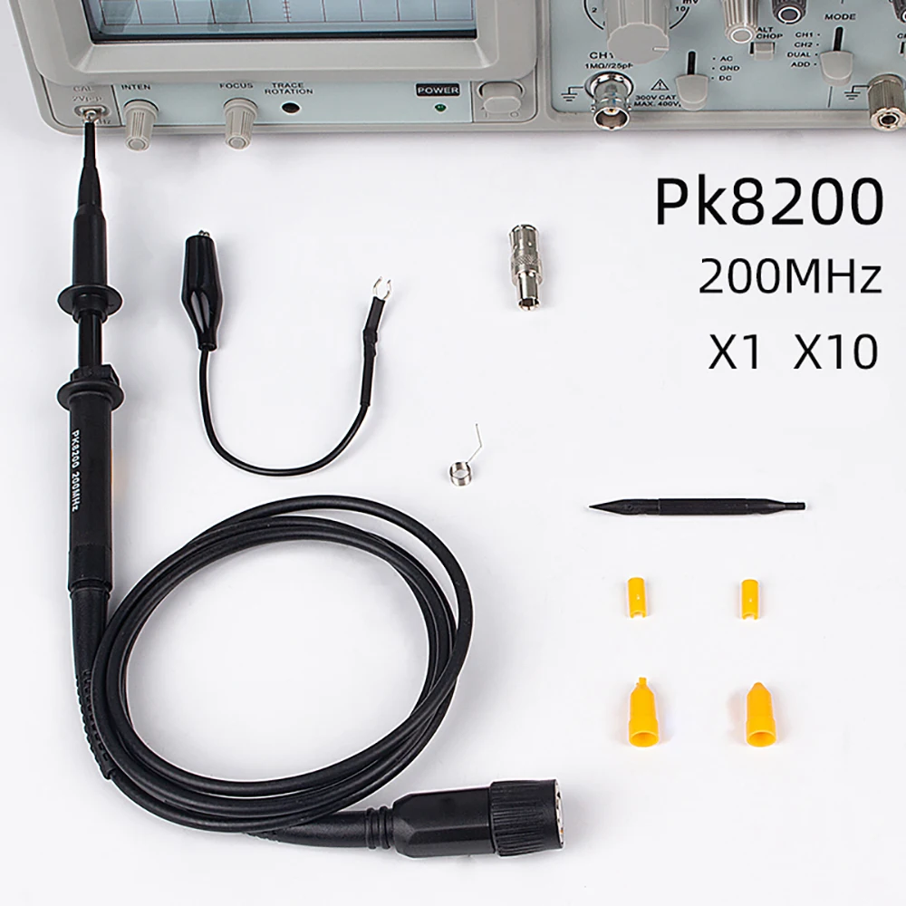 200MHz Oscilloscope Probe X10 X1 Mayitr High Precision Accessories Oscilloscope Sonde Passive Voltage Probes 300V PK8100 PK8200
200MHz Oscilloscope Probe X10 X1 Mayitr High Precision Accessories Oscilloscope Sonde Passive Voltage Probes 300V PK8100 PK8200
