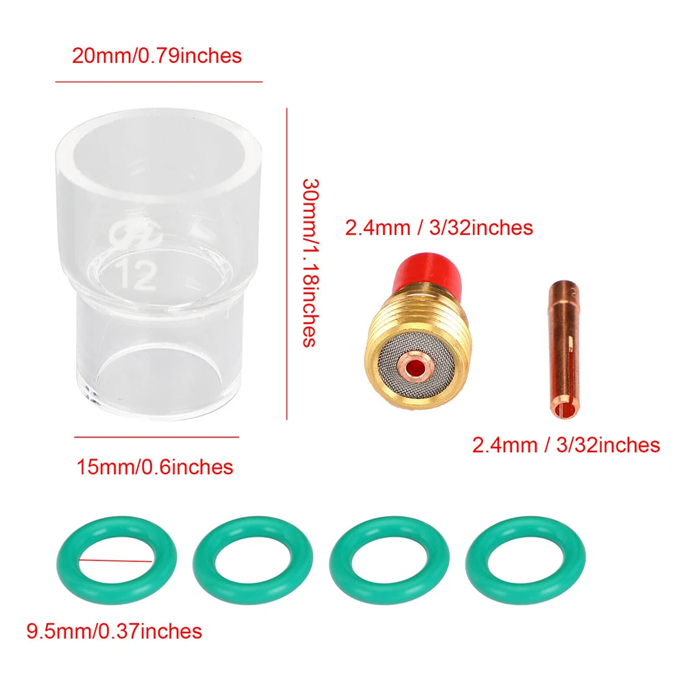 7/10Pcs Pyrex Glass Cup Kit Stubby Collets Body Gas Lens Tig Welding Torch For WP-9/20/25 WP-17/18/26 2/32'' Welding Part
7/10Pcs Pyrex Glass Cup Kit Stubby Collets Body Gas Lens Tig Welding Torch For WP-9/20/25 WP-17/18/26 2/32'' Welding Part