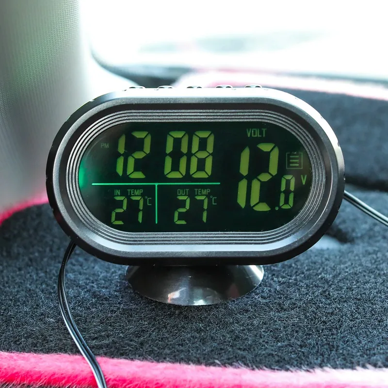 DC12-24V Car Thermometer Digital Clock Automobile Interior LED Lighted Display Dual Temperature Gauge Voltmeter Voltage Tester
DC12-24V Car Thermometer Digital Clock Automobile Interior LED Lighted Display Dual Temperature Gauge Voltmeter Voltage Tester