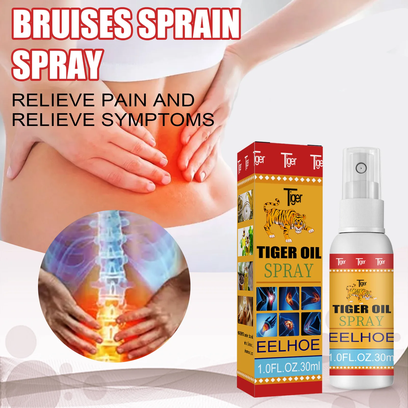 EELHOE Tiger Bone Sore Spray relieves body joint pain,knee and lumbar spine activation topical spray
EELHOE Tiger Bone Sore Spray relieves body joint pain,knee and lumbar spine activation topical spray