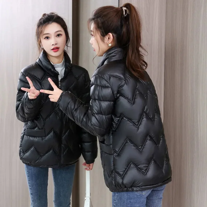 Women's Cotton-Padded Clothing Autumn and Winter down Jacket Short Stand Collar Windproof Cotton Coat Parka
Women's Cotton-Padded Clothing Autumn and Winter down Jacket Short Stand Collar Windproof Cotton Coat Parka