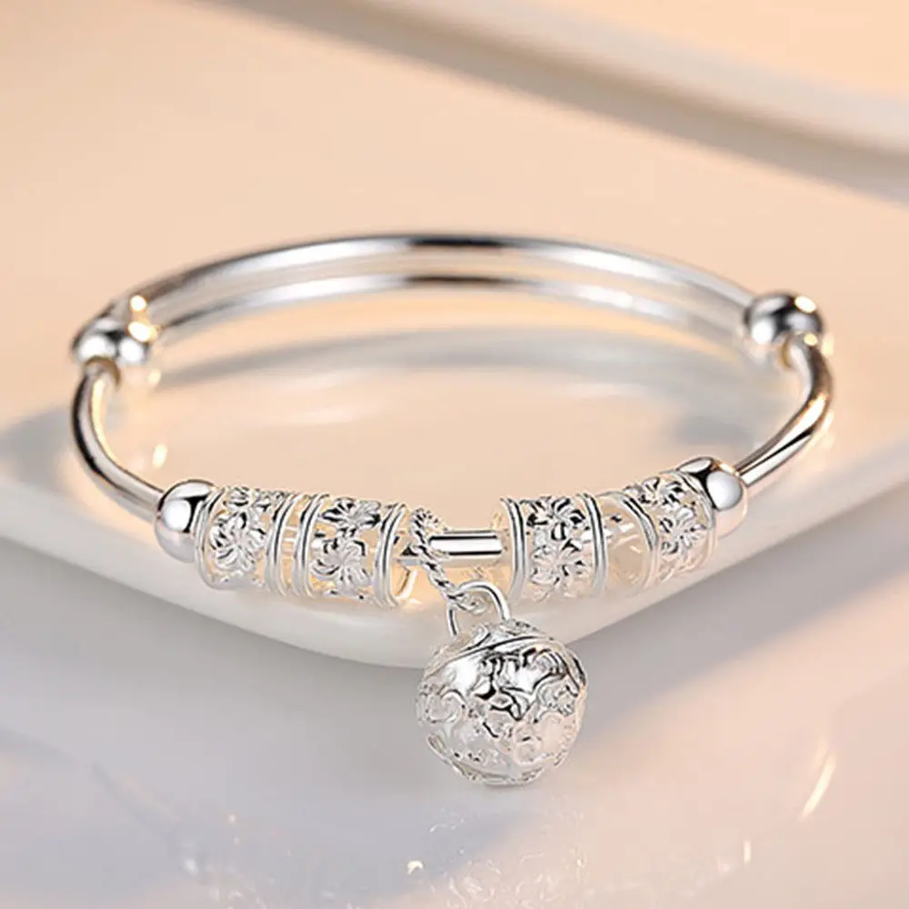 High Quality Silver Charm Artificial Stone Bangle Cuff Bracelet Ball Bell Pendants Women Wedding Jewelry Gift luxury
High Quality Silver Charm Artificial Stone Bangle Cuff Bracelet Ball Bell Pendants Women Wedding Jewelry Gift luxury