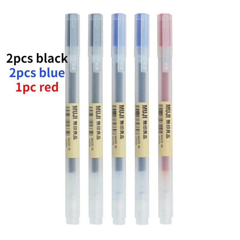 5pcs MUJIs 0.38/0.5mm Black/Blue/Deep Blue/Red Gel Pen Ink Ball Point Pen Japan School Office гелевых ручек Wholesale stationery
5pcs MUJIs 0.38/0.5mm Black/Blue/Deep Blue/Red Gel Pen Ink Ball Point Pen Japan School Office гелевых ручек Wholesale stationery