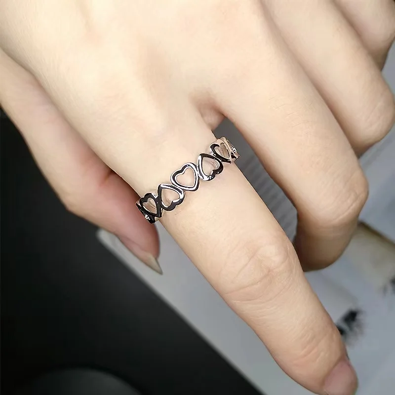 2022 New Solid Color Heart Shape Stainless Steel Open Silver Ring High Jewelry Women's Party Birthday Gift Anillo De Mujer
2022 New Solid Color Heart Shape Stainless Steel Open Silver Ring High Jewelry Women's Party Birthday Gift Anillo De Mujer