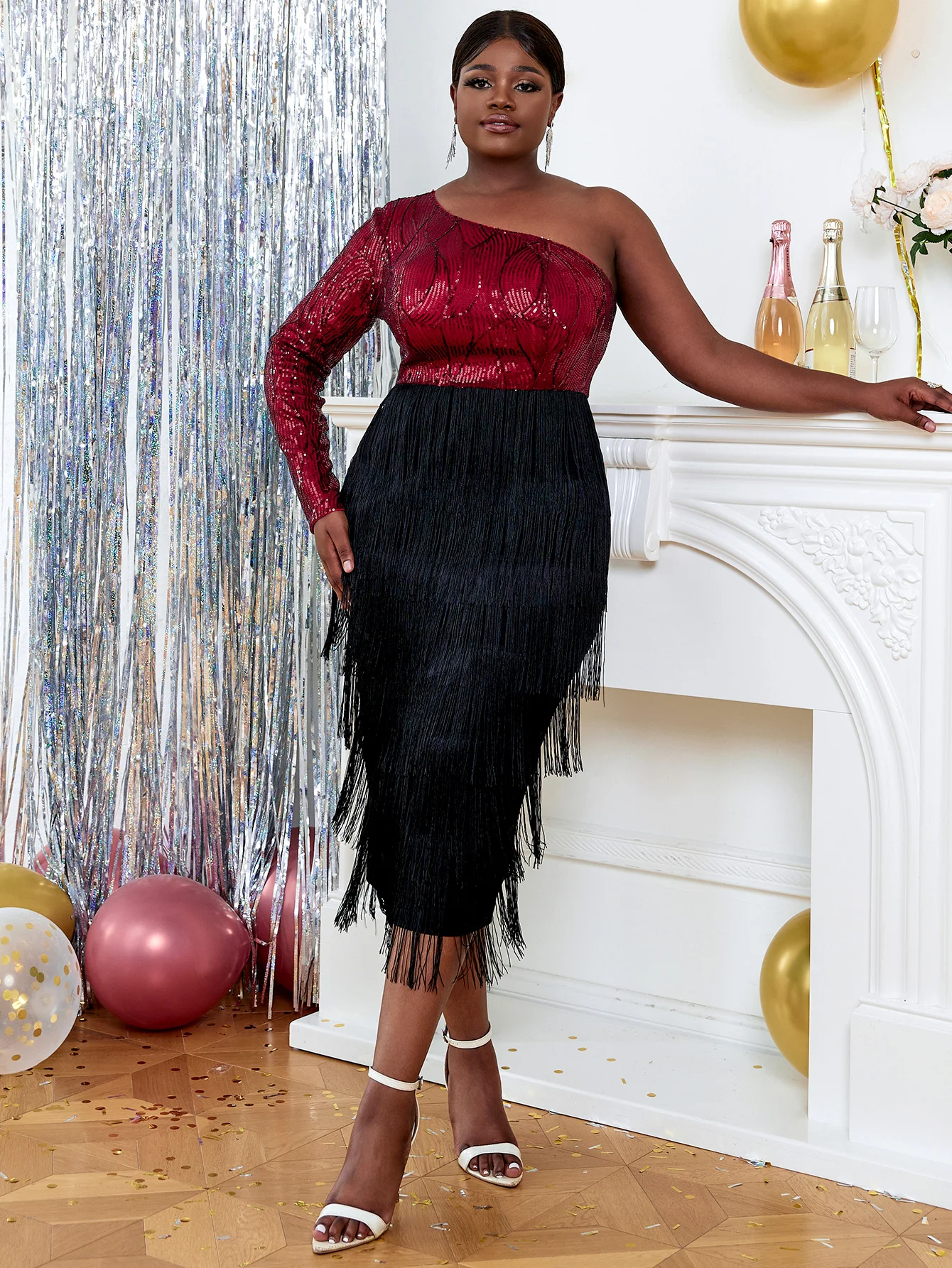 Sequins Party Dresses for Women One Shoulder Bodycon Fringe Evening Cocktail Event Glitter Midi Gowns Tassel Outfits Large Size
Sequins Party Dresses for Women One Shoulder Bodycon Fringe Evening Cocktail Event Glitter Midi Gowns Tassel Outfits Large Size