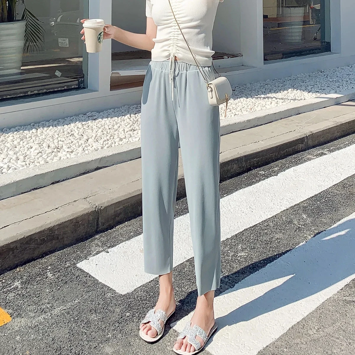 Meryl Summer Women's Pants Korean Fashion High Waist Capri Pants Urbane Basic Leg Width Trousers Free Shipping
Meryl Summer Women's Pants Korean Fashion High Waist Capri Pants Urbane Basic Leg Width Trousers Free Shipping