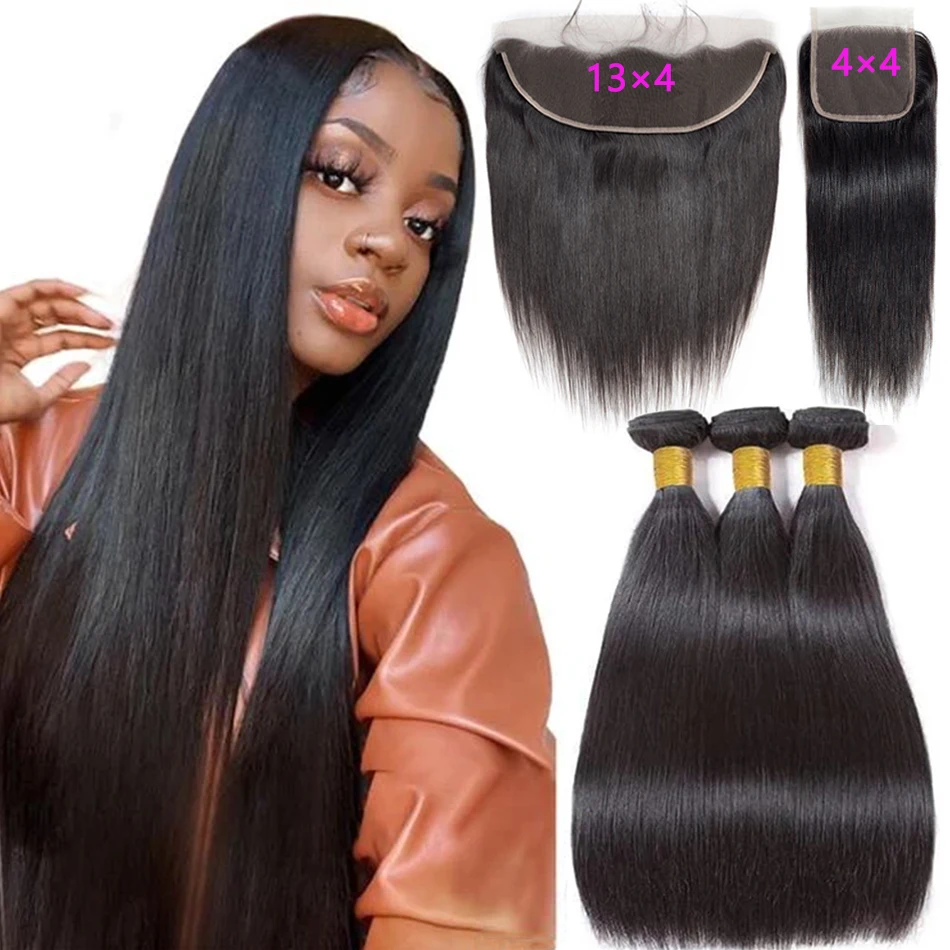 30 inch Long Straight Bundles With Frontal Closure 12A Peruvian Human Hair 3 Bundles With Closure Remy Hair Weave Extensions
30 inch Long Straight Bundles With Frontal Closure 12A Peruvian Human Hair 3 Bundles With Closure Remy Hair Weave Extensions