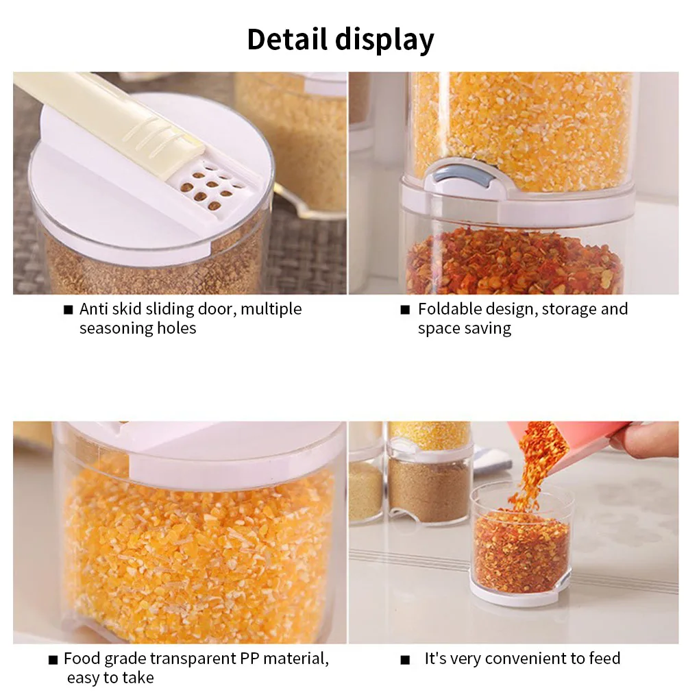 5pcs Stackable Plastic Spice Jar Transparent Double-Cover Food storage Can Kitchen Fresh Keeping Case Tool
5pcs Stackable Plastic Spice Jar Transparent Double-Cover Food storage Can Kitchen Fresh Keeping Case Tool