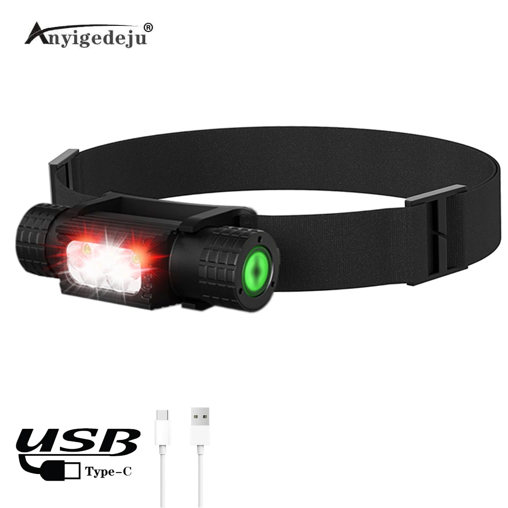 XM-L2 U2 LED Mini Headlamp High Power White Red Headlight 18650 Rechargeable USB Type-C Torch Camping Hunting Flashlight Lamp
XM-L2 U2 LED Mini Headlamp High Power White Red Headlight 18650 Rechargeable USB Type-C Torch Camping Hunting Flashlight Lamp