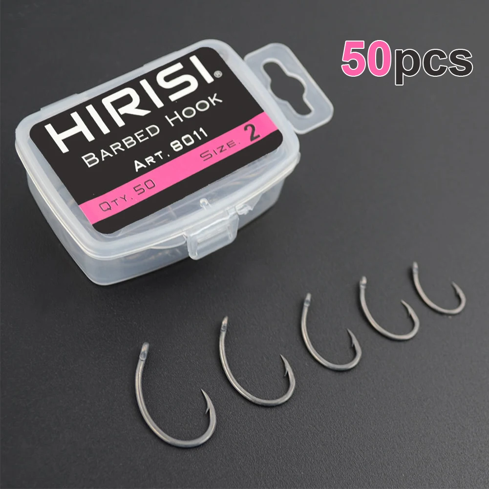 50pcs Fishing Hooks Set Hook Size 2-10# High Carbon Steel Barb Hooks Carp Fishing Hooks for Freshwater Saltwater Sea Tackle
50pcs Fishing Hooks Set Hook Size 2-10# High Carbon Steel Barb Hooks Carp Fishing Hooks for Freshwater Saltwater Sea Tackle