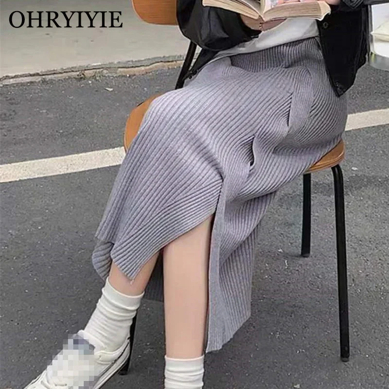 OHRYIYIE Корейская полосатая вязаная юбка женская 2023 осень-зима Модная раздвоенная юбка трапециевидной формы с высокой талией женская теплая шерстяная юбка
OHRYIYIE Корейская полосатая вязаная юбка женская 2023 осень-зима Модная раздвоенная юбка трапециевидной формы с высокой талией женская теплая шерстяная юбка