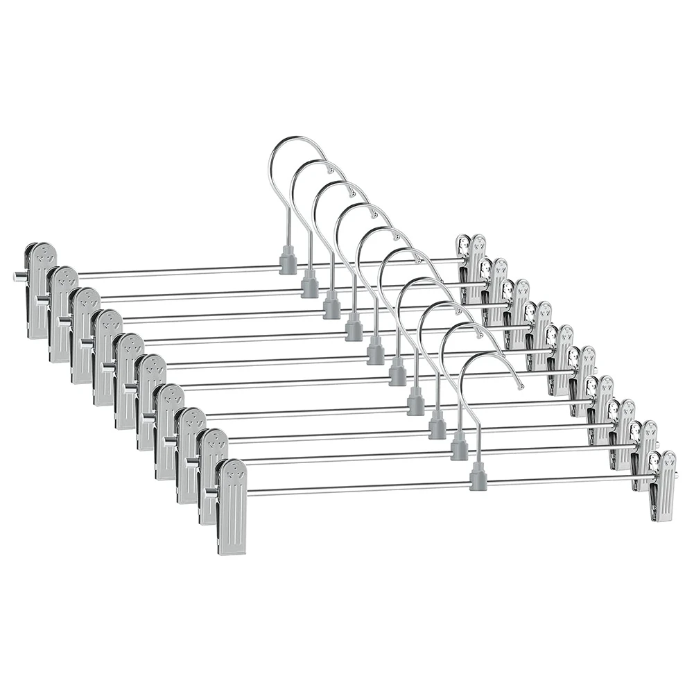 Pant Hangers Skirt Hangers with Clips Space Saving Adjustable Clips Hangers Clothes Hangers for Pants 10 Pack
Pant Hangers Skirt Hangers with Clips Space Saving Adjustable Clips Hangers Clothes Hangers for Pants 10 Pack