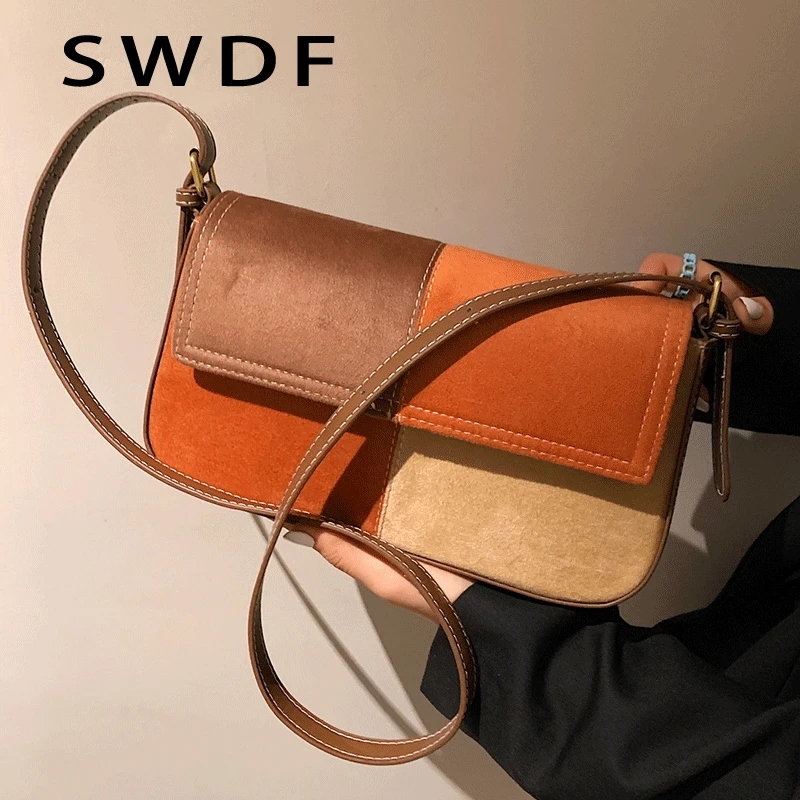 Модные женские сумки на плечо, контрастные винтажные коричневые дамские сумочки через плечо для девушек, брендовые дизайнерские дамские че... 
Модные женские сумки на плечо, контрастные винтажные коричневые дамские сумочки через плечо для девушек, брендовые дизайнерские дамские че...