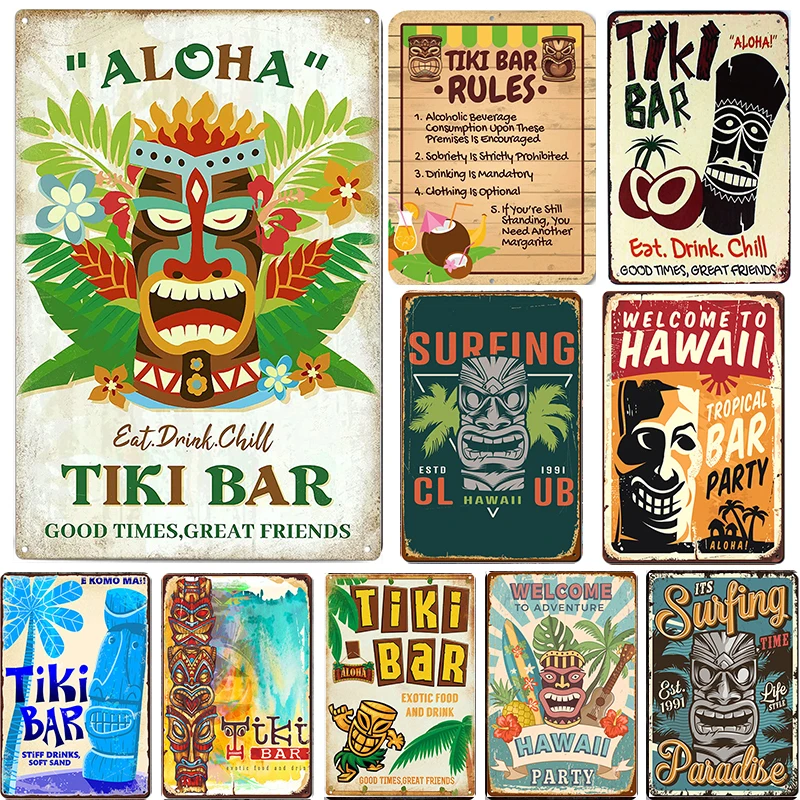 Painting Tiki Bar&Rules Tin Plaque For Pub Music Bar Club Decoration Home Decor Vintage Metal Plate Sign Wall Poster
Painting Tiki Bar&Rules Tin Plaque For Pub Music Bar Club Decoration Home Decor Vintage Metal Plate Sign Wall Poster
