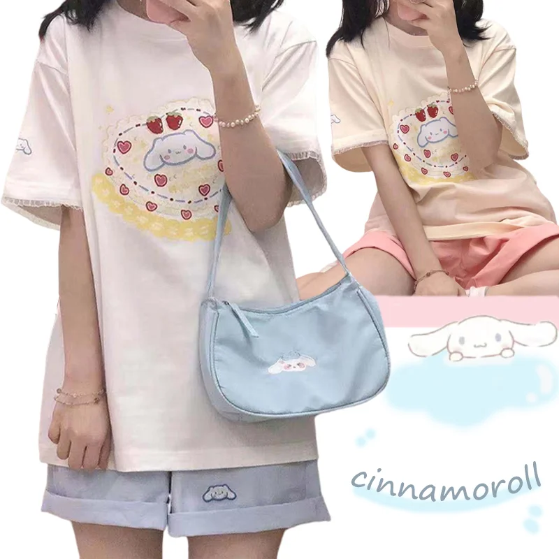 Sanrio Kawaii Cinnamoroll футболка с мультяшным милым кружевом круглый вырез хлопок короткий рукав студенческий свободный Аниме Топ подарок для девоч...
Sanrio Kawaii Cinnamoroll футболка с мультяшным милым кружевом круглый вырез хлопок короткий рукав студенческий свободный Аниме Топ подарок для девоч...