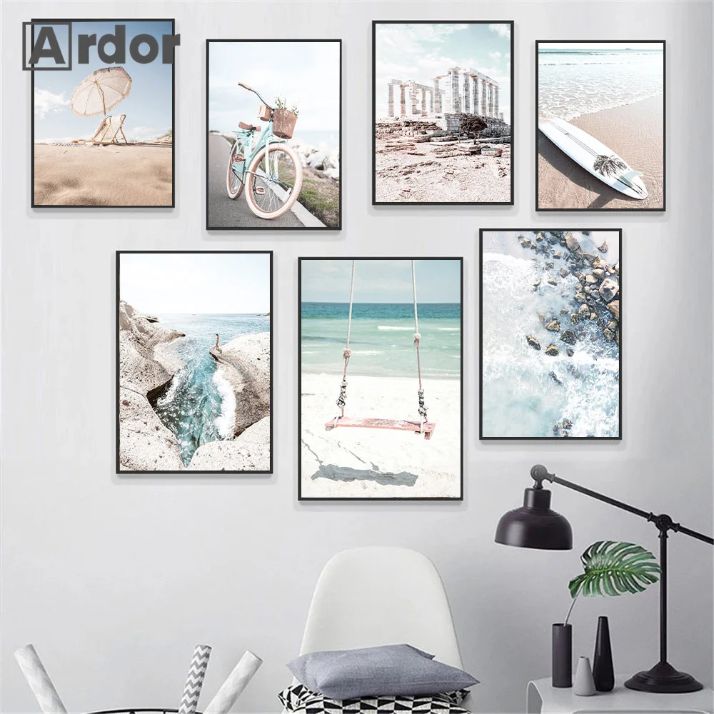 Island Beach Bridge Canvas Painting Sand Beach Swing Poster Surfboard Bicycle Print Nordic Wall Art Pictures Living Room Decor
Island Beach Bridge Canvas Painting Sand Beach Swing Poster Surfboard Bicycle Print Nordic Wall Art Pictures Living Room Decor