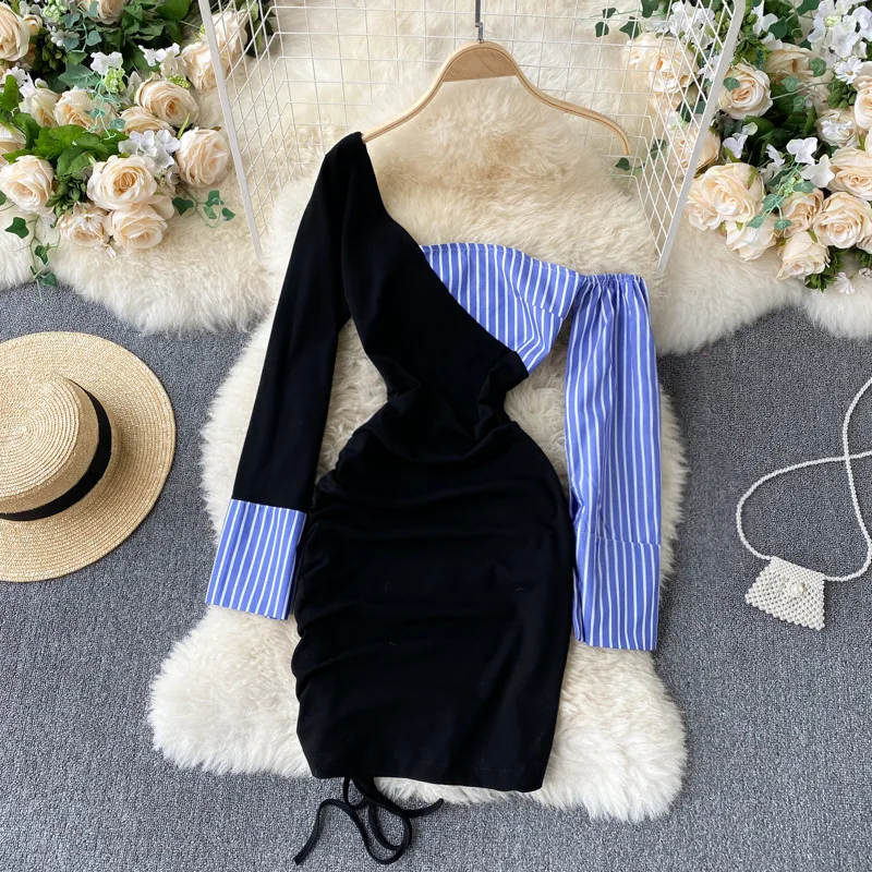Spring Summer Woman Dress Asymmetric Vestido Fashion One-shoulder Mini Casual Woman Dress
Spring Summer Woman Dress Asymmetric Vestido Fashion One-shoulder Mini Casual Woman Dress