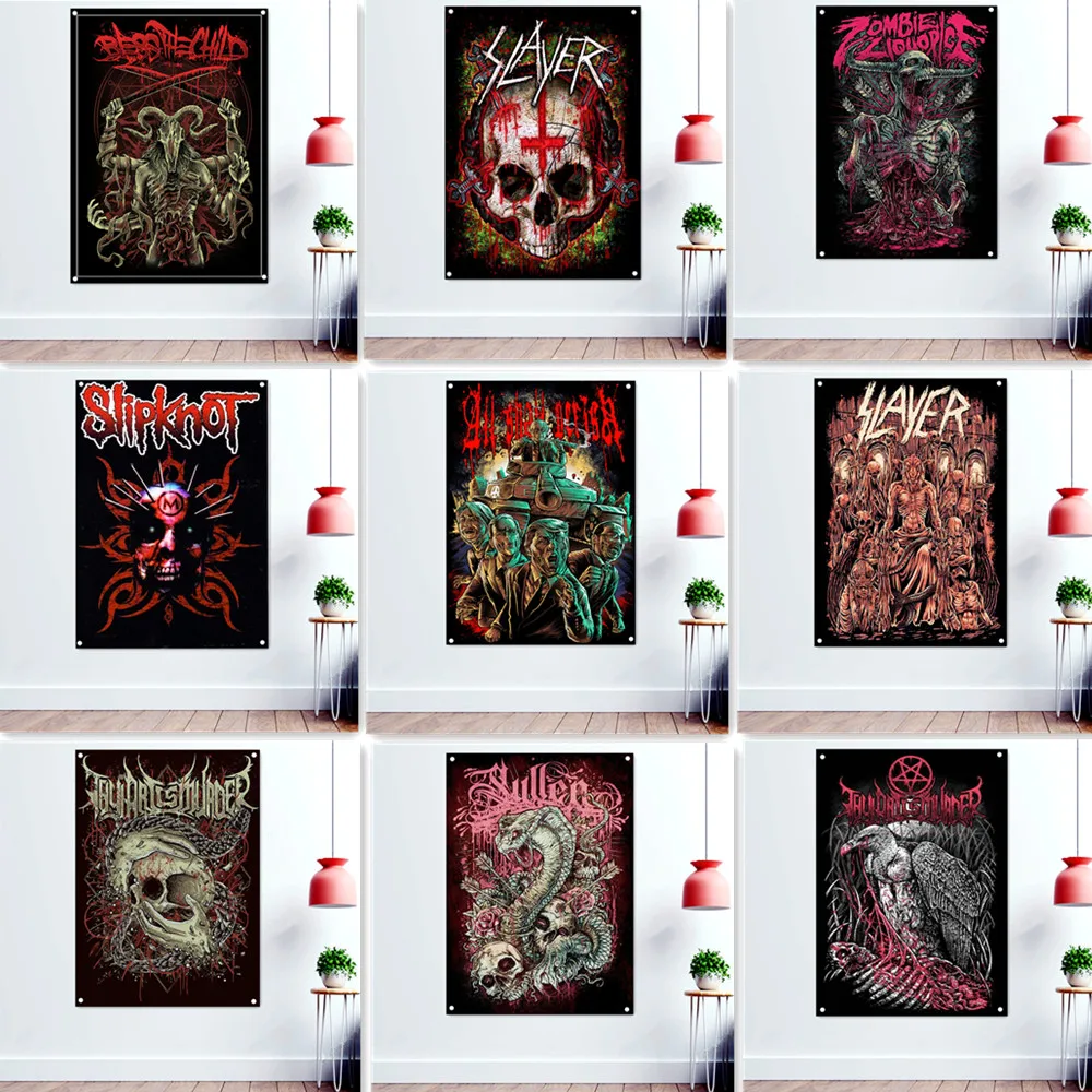 Scary Dark Art Flag Wall Painting Rock Band Death Metal Music Poster Skull Tattoo Banner Pub Bar Man Cave Wall Decor Sticker
Scary Dark Art Flag Wall Painting Rock Band Death Metal Music Poster Skull Tattoo Banner Pub Bar Man Cave Wall Decor Sticker