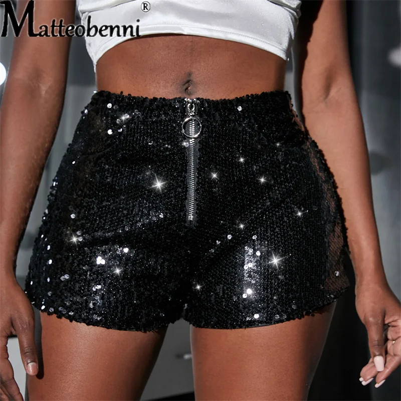 Fashion Silver Black Sequin Casual Versatile Shorts Women Zipper Straight High Waist Hot Three Quarter Pants Streetwear Clubwear
Fashion Silver Black Sequin Casual Versatile Shorts Women Zipper Straight High Waist Hot Three Quarter Pants Streetwear Clubwear