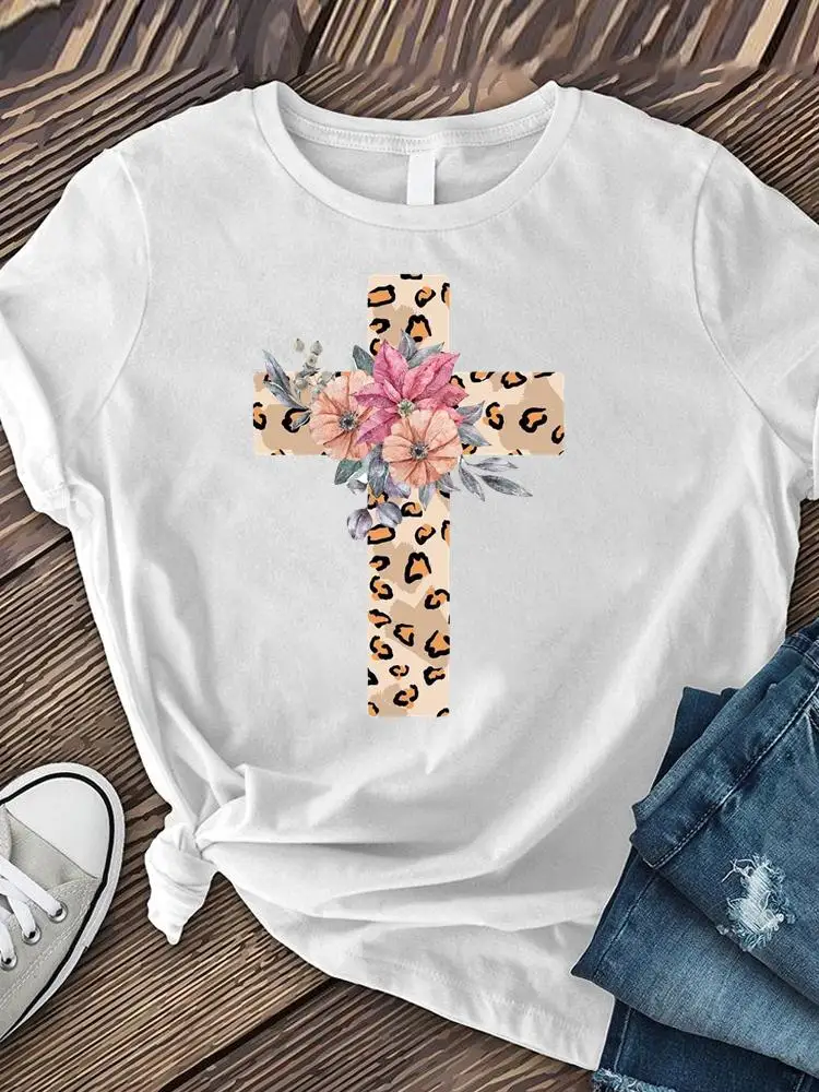 Leopard Flower Faith Trend Graphic Tee Print T Short Sleeve Clothes Ladies Fashion Women's Clothing Female Summer T-shirts
Leopard Flower Faith Trend Graphic Tee Print T Short Sleeve Clothes Ladies Fashion Women's Clothing Female Summer T-shirts