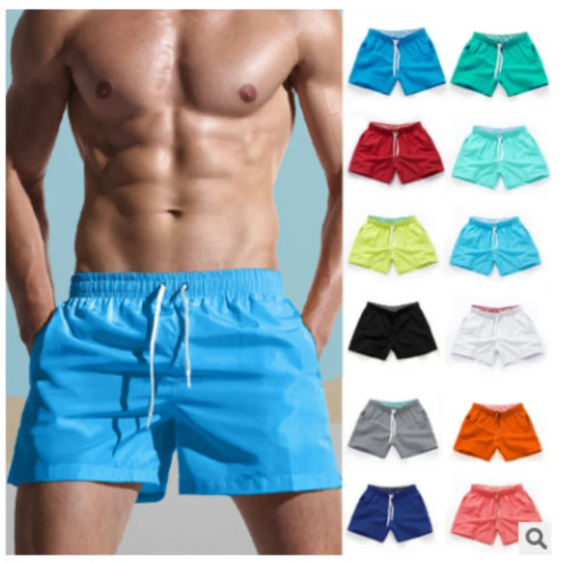 

Быстросохнущие плавательные шорты для мужчин, мужской купальник, плавки, летняя пляжная одежда для купания, боксеры для серфинга и бритья